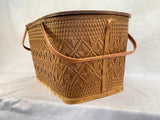 Vintage Redmon Woven Wood Picnic Basket