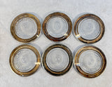 Sterling by Laben Silver and Glass Coasters - Set of 6