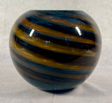 Glass Bowl Vase with Spiral Swirls