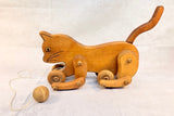 Articulating Wooden Cat Pull Toy