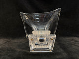 Stunning Crystal Centerpiece Bowl, Clear Large Flaring Square, Etched France