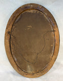 Antique Rosewood Oval Picture Frame with Convex Glass