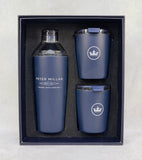 Peter Millar Navy Blue Cocktail Shaker and Tumbler Set  - Brand New!