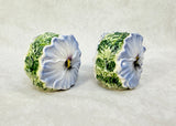 Ominibus OCI Fitz & Floyd Blue Pansy Salt & Pepper Shakers
