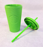 Lime Green Hobnail Starbuck Tumbler