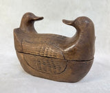 Rustic Carved Wood Duck Box