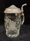 North Bohemia Glass Stein with Pewter Lid