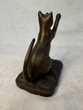 Vintage Bronze Cat Bookend