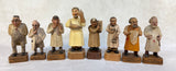 Hand-Carved Wooden Doctor Figures - Set of 8