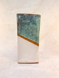 Pair of Triangular Glazed Stoneware Vases
