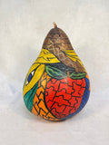 Colorful Hand-Painted Gourd Birdhouse