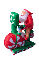 5.5 ft. LED Santa on Stationary Bike Christmas Inflatable by Gemmy - Like New!