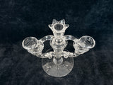Vintage Cambridge Glass Three Candle Candelabra with 10 Inch Vase Arm