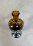Art Deco Farber Bros. Krome Kraft Amber Glass Decanter