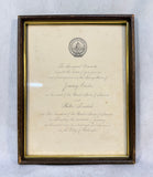 Framed Jimmy Carter Inauguration Invitation