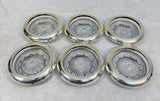 Sterling by Laben Silver and Glass Coasters - Set of 6
