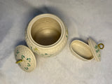 Beleek Basketweave Cookie Jar and Trinket Dish