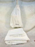 Quince Queen Size Cotton Sateen Sheet Set in White