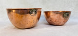 Vintage Copper Rolled Edge Mixing Bowls - Set of 2