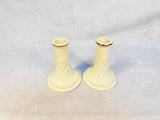 Pair of Lenox Ivory Rose Candlesticks - Brand New!