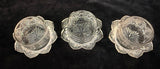 Set of 3 Pressed Glass Butter Dishes with Cloche Lids