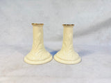 Pair of Lenox Ivory Rose Candlesticks - Brand New!