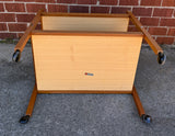 Teak Two Shelf Rolling Cart