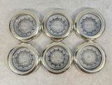 Sterling by Laben Silver and Glass Coasters - Set of 6