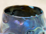 Charles Lotton 1978 Iridescent Blue and Silver Vase