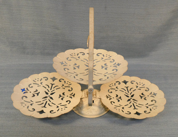 Vintage Folding Metal Dessert Stand