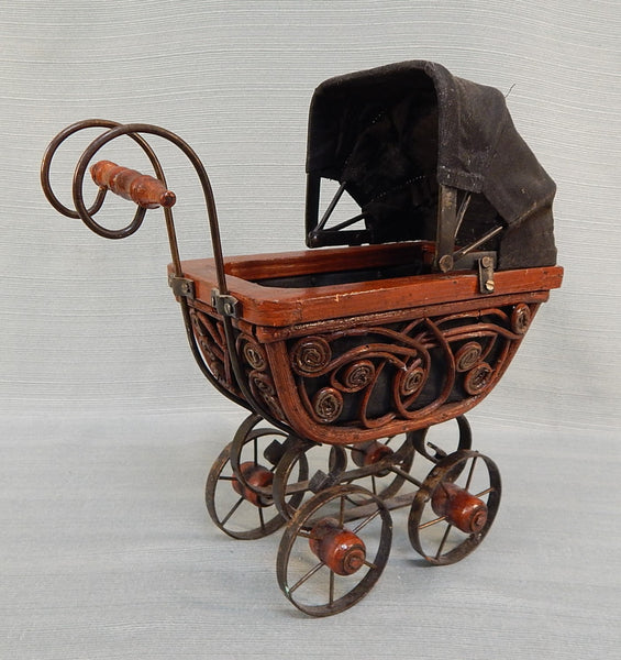 Victorian Baby Doll Rattan Carriage