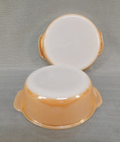 Fire King Iridescent Peach Baking Dishes, #14 & #15