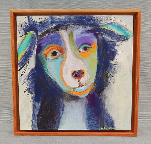 Blue Dog Original Painting by L. Balombini