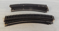 Tyco HO Scale Tru-Steel 18" Radius 10" Curved Model Train Track - Lot of 20