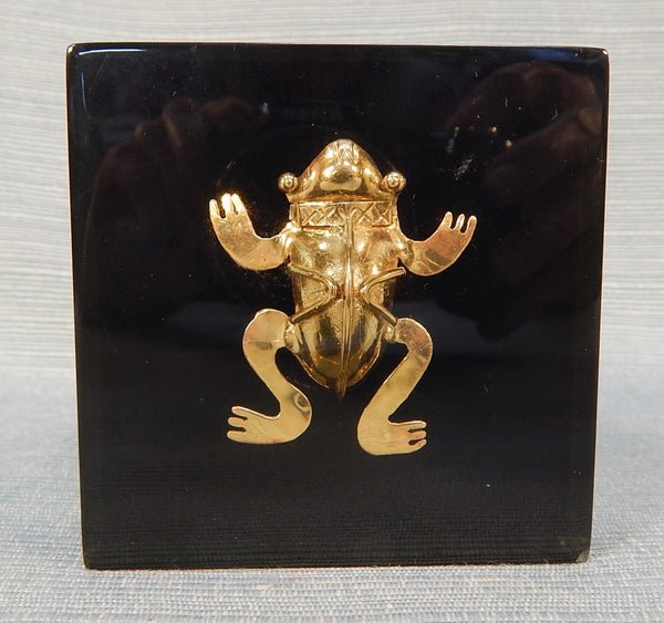 Pre-Columbian Gold Frog Paperweight