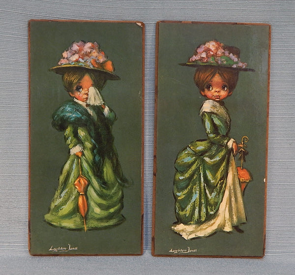 Vintage 1970s Barry Leighton-Jones Big-Eyed Prints - Lot of 2