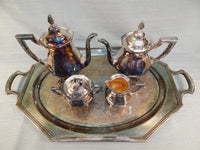 Wallace Silver Plate Coffee and Tea Set - Alden Pattern