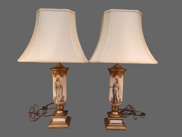 Pair of Roman Themed Table Lamps