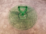 Green Uranium Glass Serving Platter with Handle