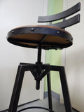 Pair of Industrial Style Metal and Wood Barstools
