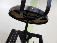 Pair of Industrial Style Metal and Wood Barstools