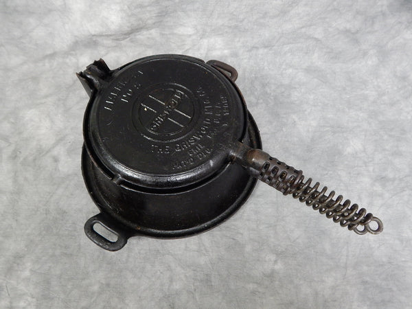 Griswold No. 8 "American" Cast Iron Waffle Maker with Tall Base
