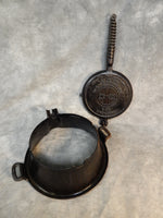 Griswold No. 8 "American" Cast Iron Waffle Maker with Tall Base