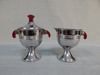 Art Deco Chrome Sugar and Creamer