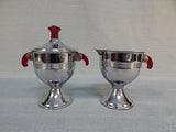 Art Deco Chrome Sugar and Creamer