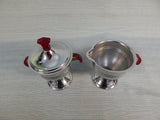 Art Deco Chrome Sugar and Creamer