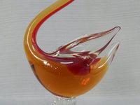 Murano-Style Orange Glass Swan