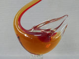 Murano-Style Orange Glass Swan