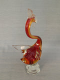 Murano-Style Orange Glass Swan