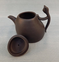 Chinese Yixing Zisha Clay Teapot Dark Brown with Cat Handle